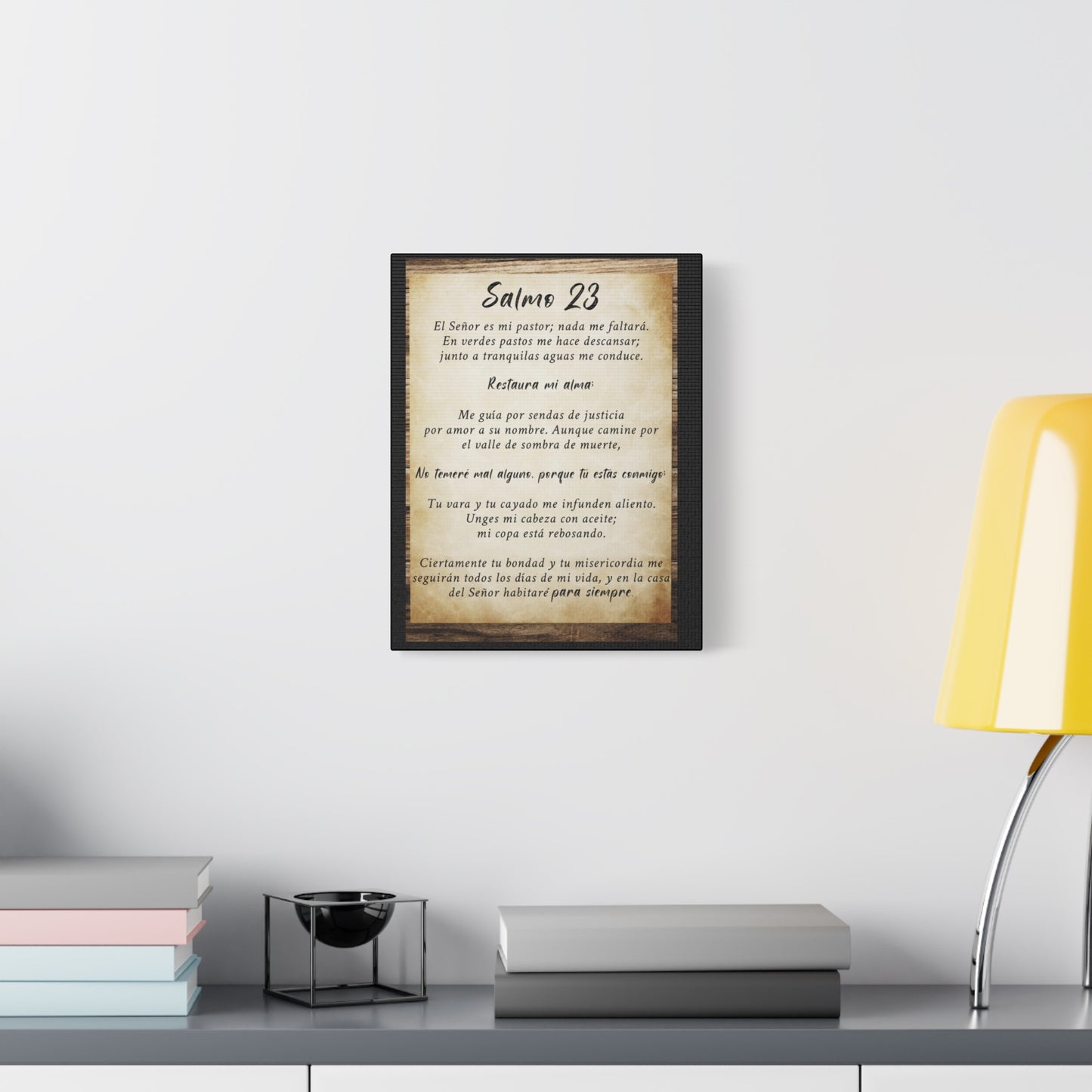 Scripture Walls Salmo 23 Wood Bible Verse Canvas Christian Wall Art Ready to Hang Unframed