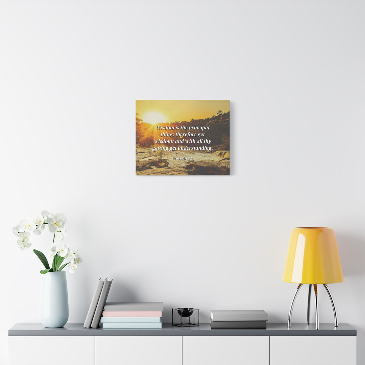 Scripture Canvas Understanding Proverbs 4:7 Christian Wall Art Bible Verse Print Ready to Hang