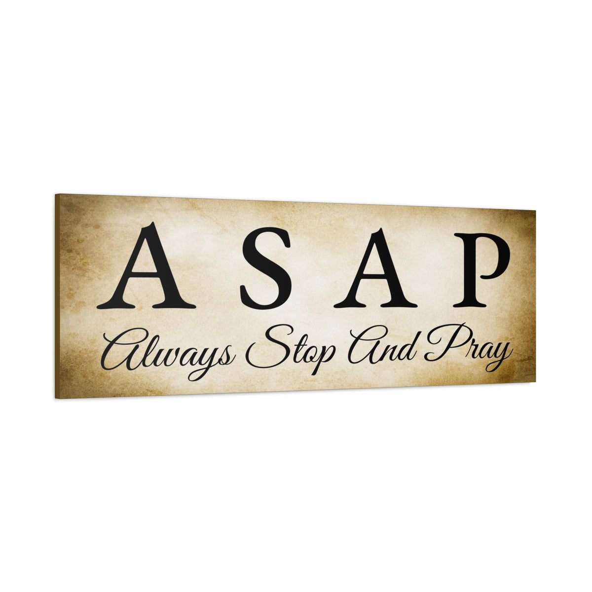 Scripture Walls Stop & Pray 1 Thessalonians 5:17 Gold Bible Verse Canvas Christian Wall Art Ready to Hang Unframed