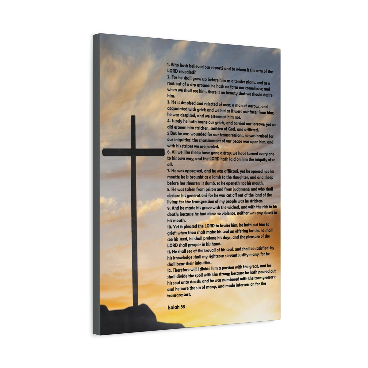 Scripture Canvas Despised and Rejected Isaiah 53 Christian Wall Art Bible Verse Print Ready to Hang