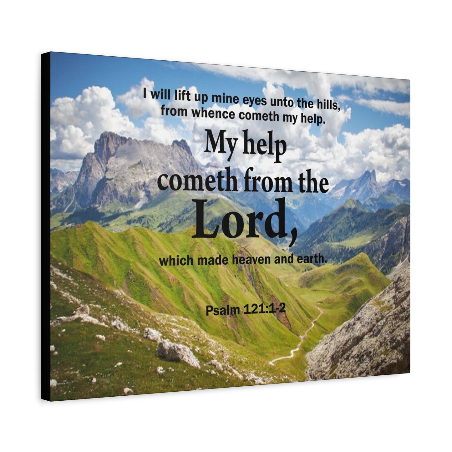 Bible Verse Canvas My Help is God Psalm 121:1-2 Wall Art Christian Home Decor