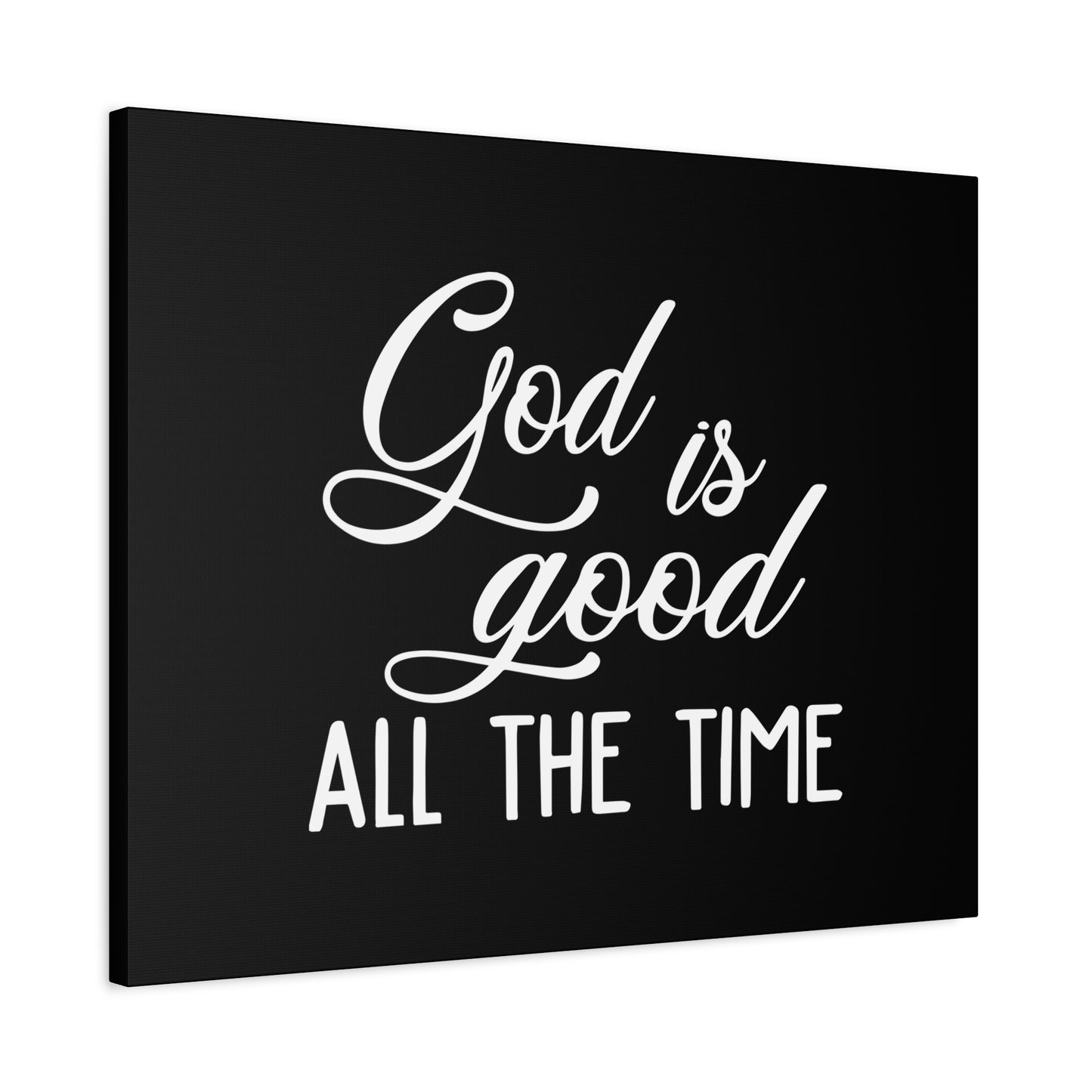 Scripture Canvas God Is Good All The Time Psalm 100:5 Black Christian Wall Art Bible Verse Print Ready to Hang