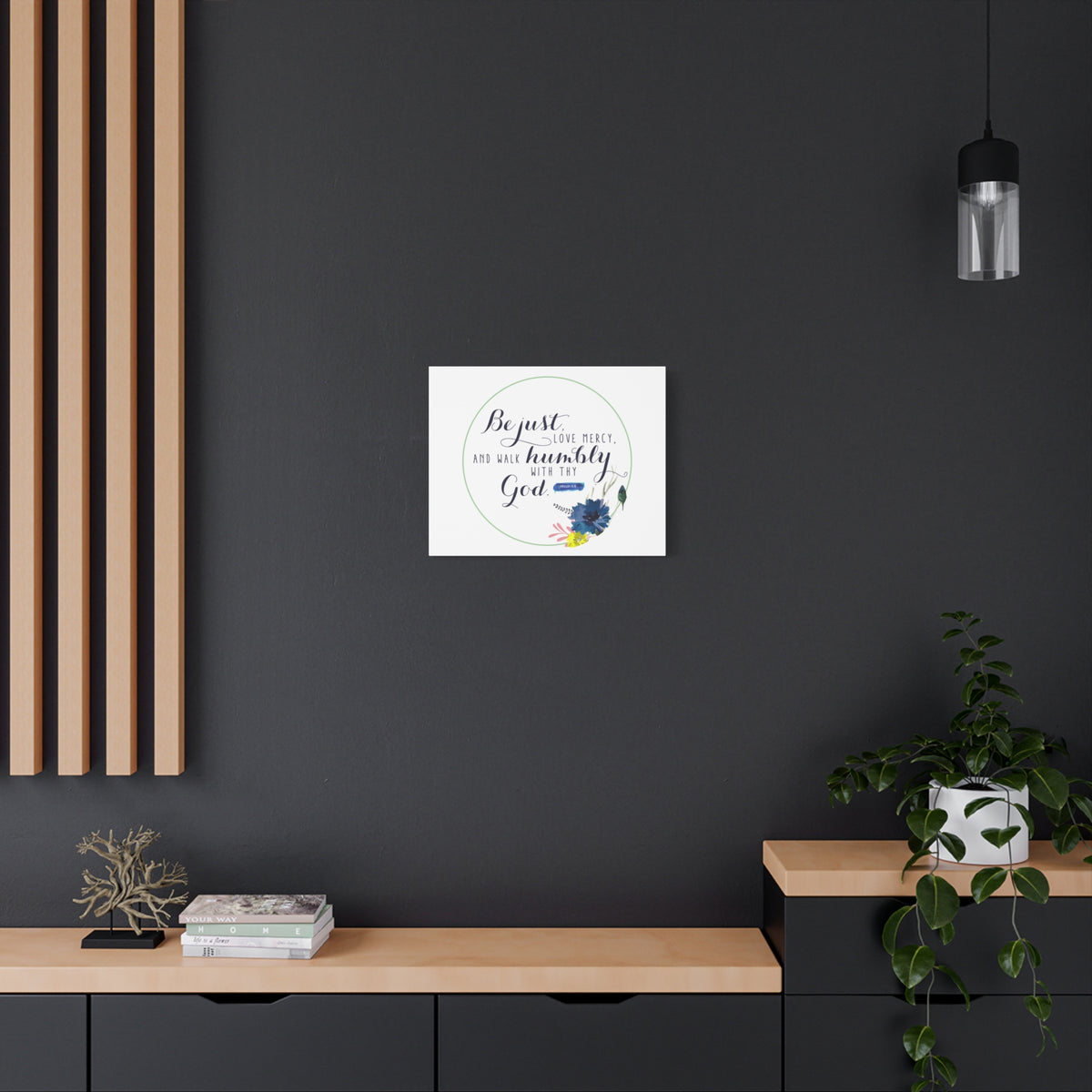 Scripture Canvas With Thy God Micah 6:8 Christian Wall Art Bible Verse Print Ready to Hang