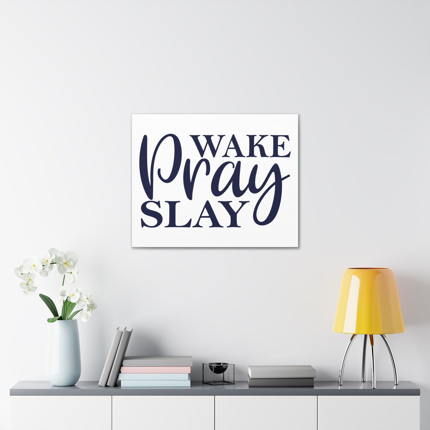 Wake, Pray, Slay 2 Timothy 1:3 Christian Wall Art Print Ready to Hang