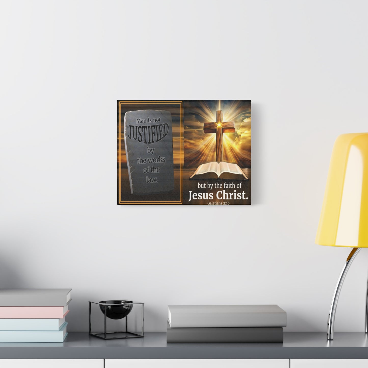 Scripture Walls Galatians 2:16 Faith & Law Bible Verse Canvas Christian Wall Art Ready to Hang Unframed