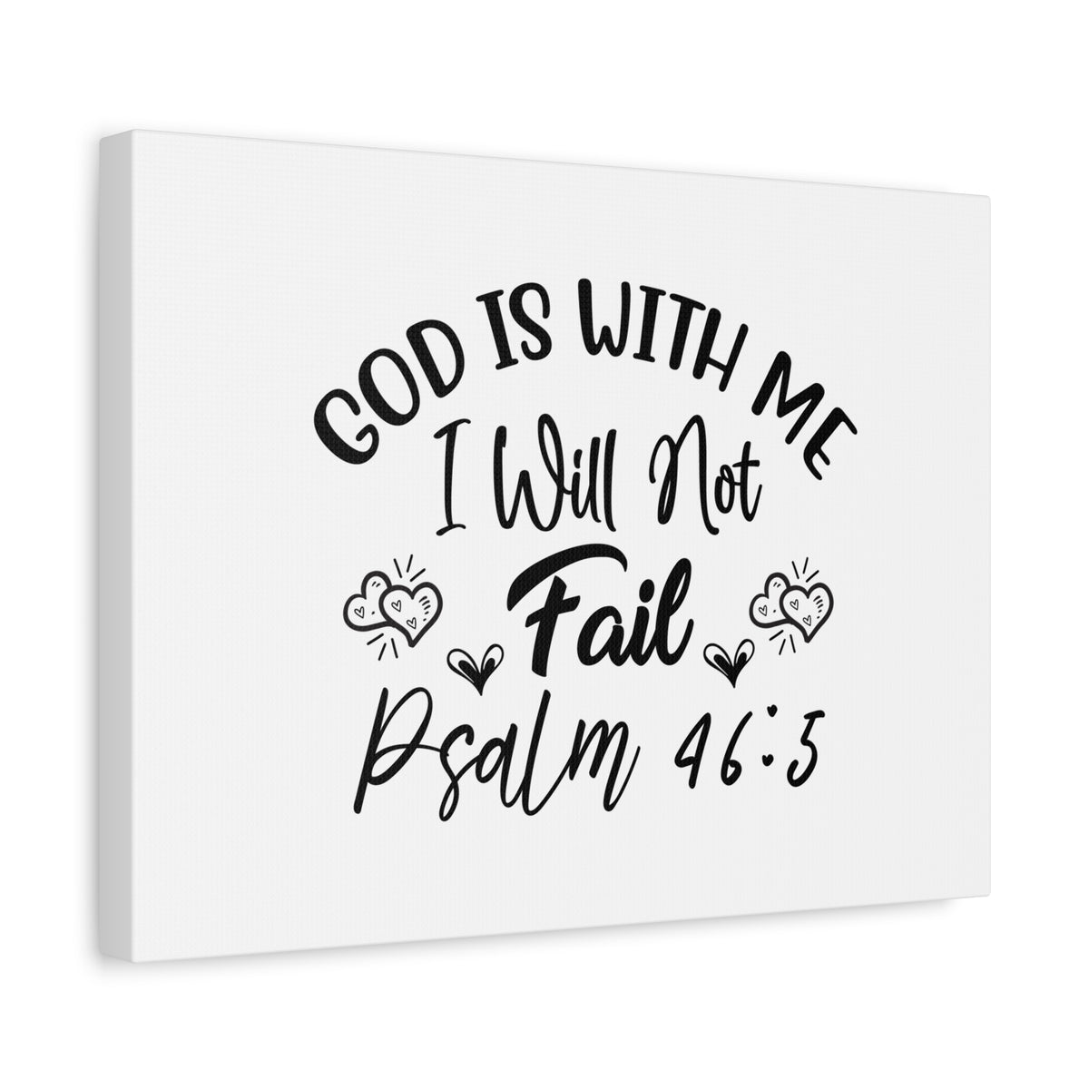 Scripture Canvas God Is With Me Psalm 46:5 Christian Wall Art Bible Verse Print Ready to Hang