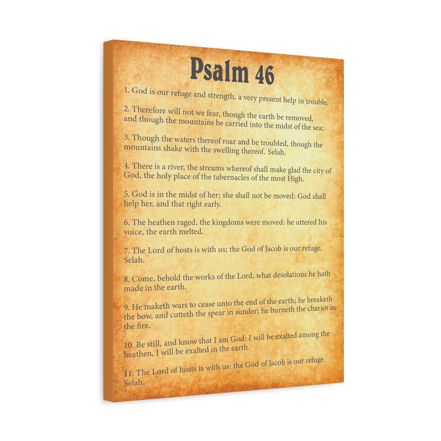 Scripture Walls Psalm 46 Gold Bible Chapter Canvas Christian Wall Art Ready to Hang