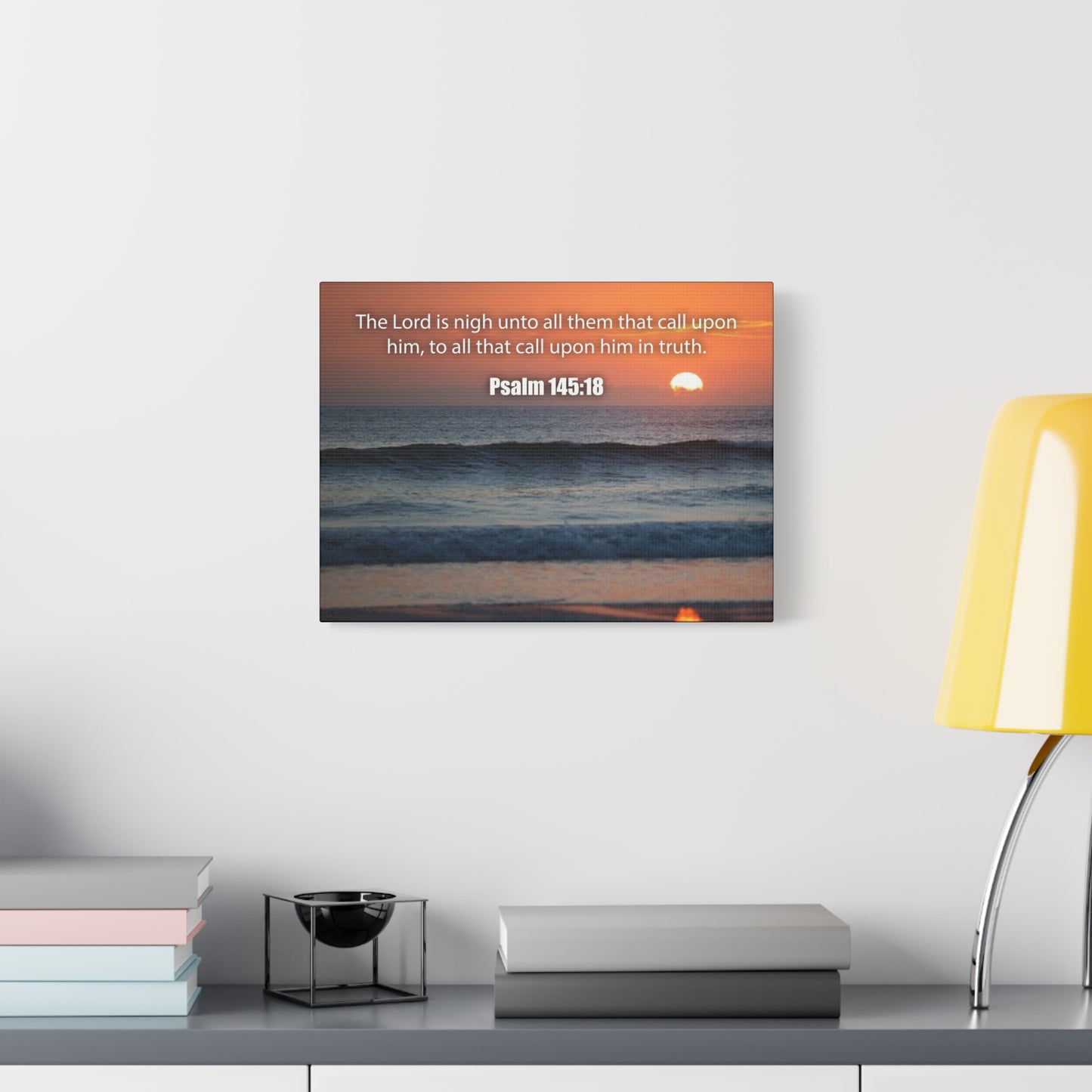 Bible Verse Canvas The Lord is Nigh Psalm 145:18 Christian Home Decor Scripture Art