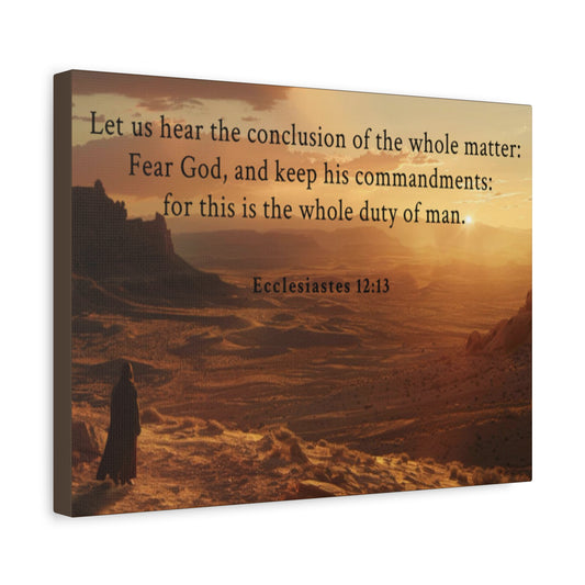 Scripture Walls Ecclesiastes 12:13 Bible Verse Canvas Christian Wall Art Ready to Hang Unframed