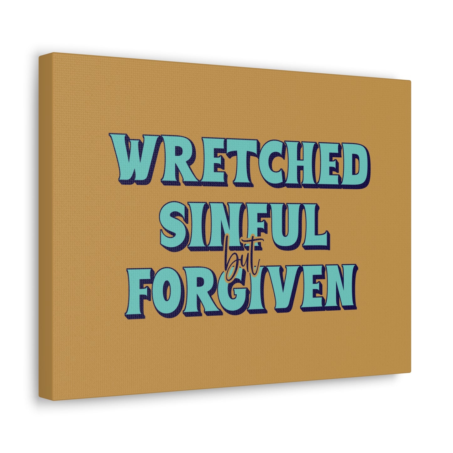 But Forgiven Orange 1 John 1:9 Bible Canvas Christian Wall Art Ready to Hang