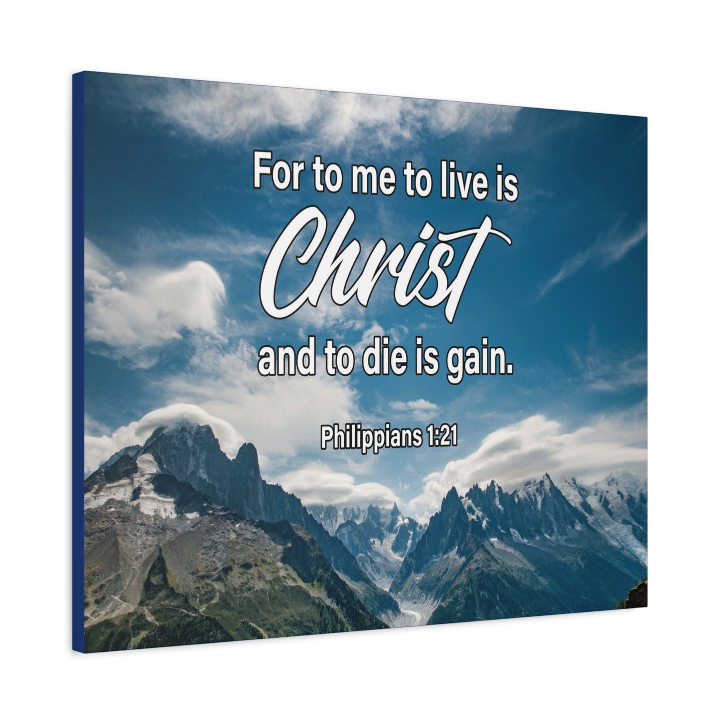 Bible Verse Canvas To Live is Christ Philippians 1:21 Wall Art Christian Home Decor