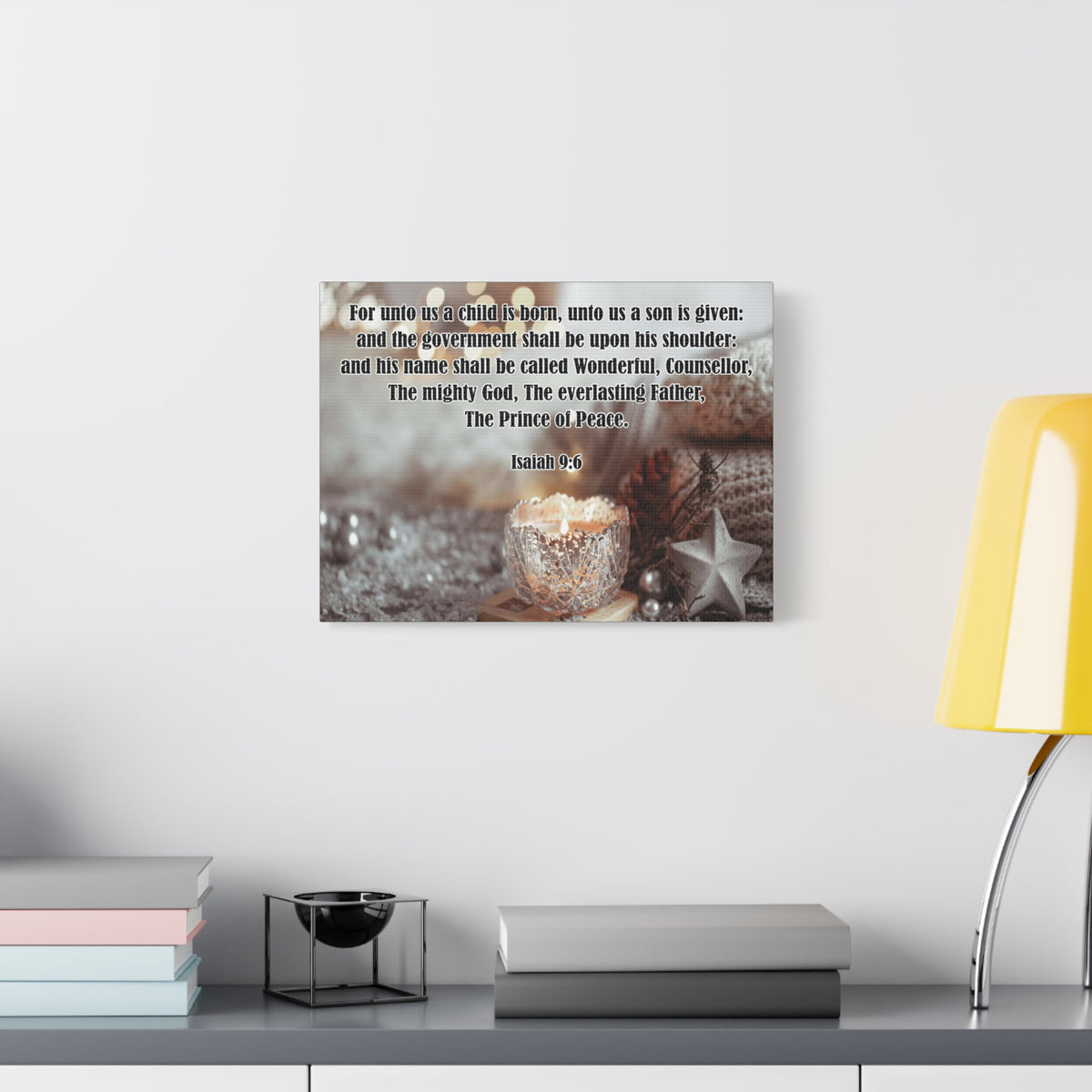Scripture Canvas The Prince of Peace Isaiah 9:6 Christian Wall Art Bible Verse Print Ready to Hang