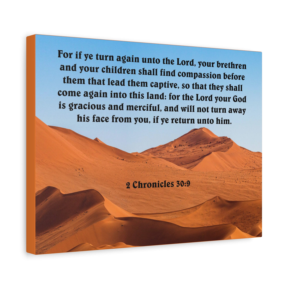 Scripture Canvas God is Gracious and Merciful 2 Chronicles 30:9 Christian Wall Art Bible Verse Print Ready to Hang