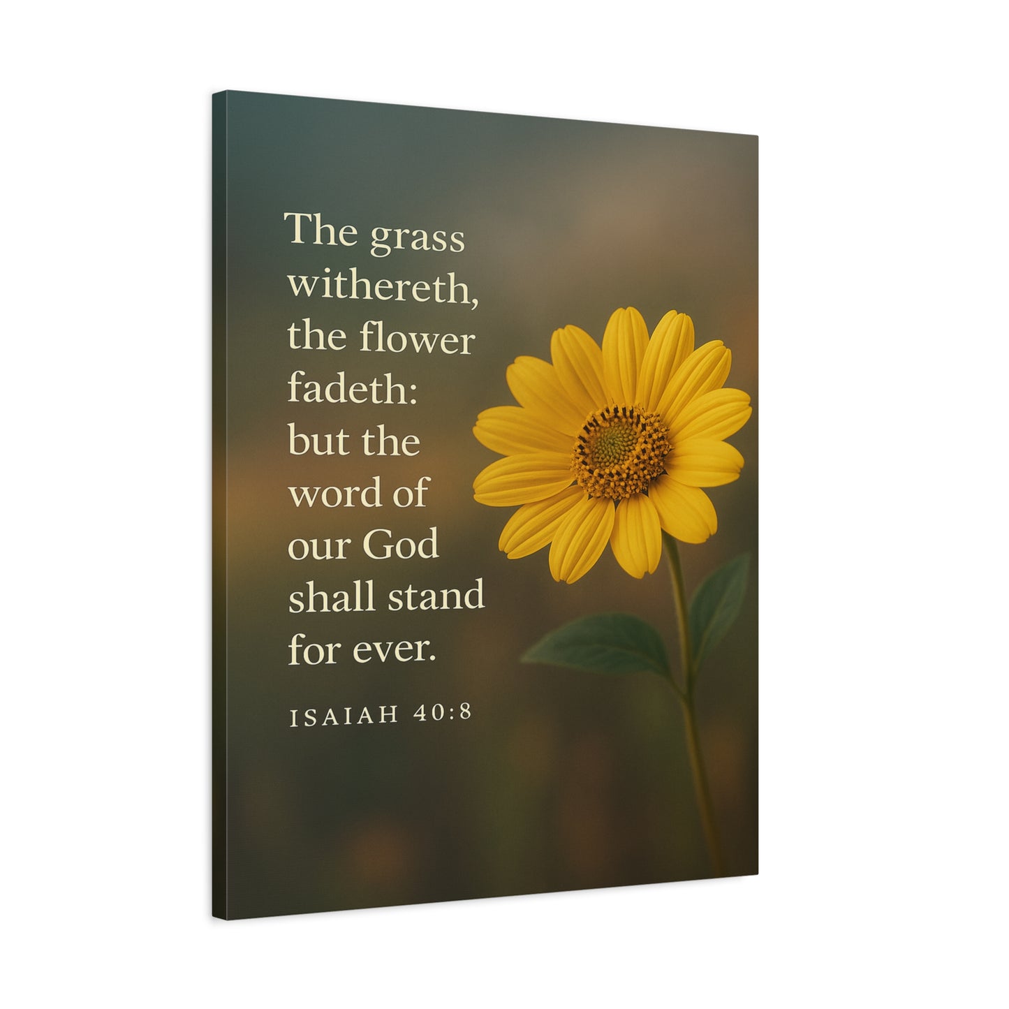 Bible Verse Canvas Isaiah 40:8 Christian Home Décor Wall Art Scripture Ready to Hang Faith Print