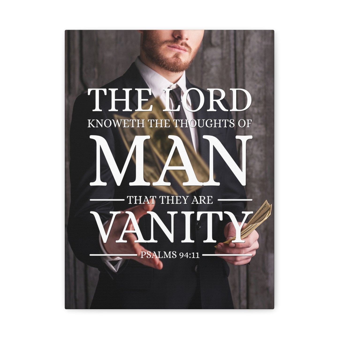 Thoughts Of Man Psalm 94:11 Christian Wall Art Bible Verse Print Ready to Hang