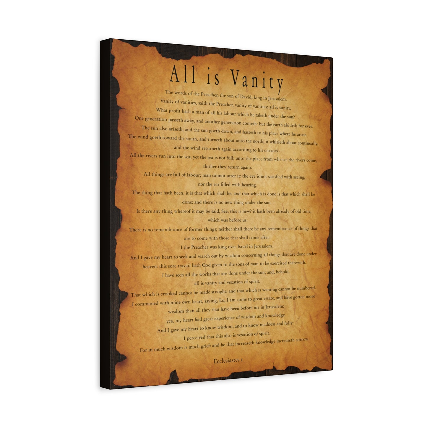 Scripture Walls All is Vanity Ecclesiastes 1 Bible Verse Canvas Christian Wall Art Ready to Hang