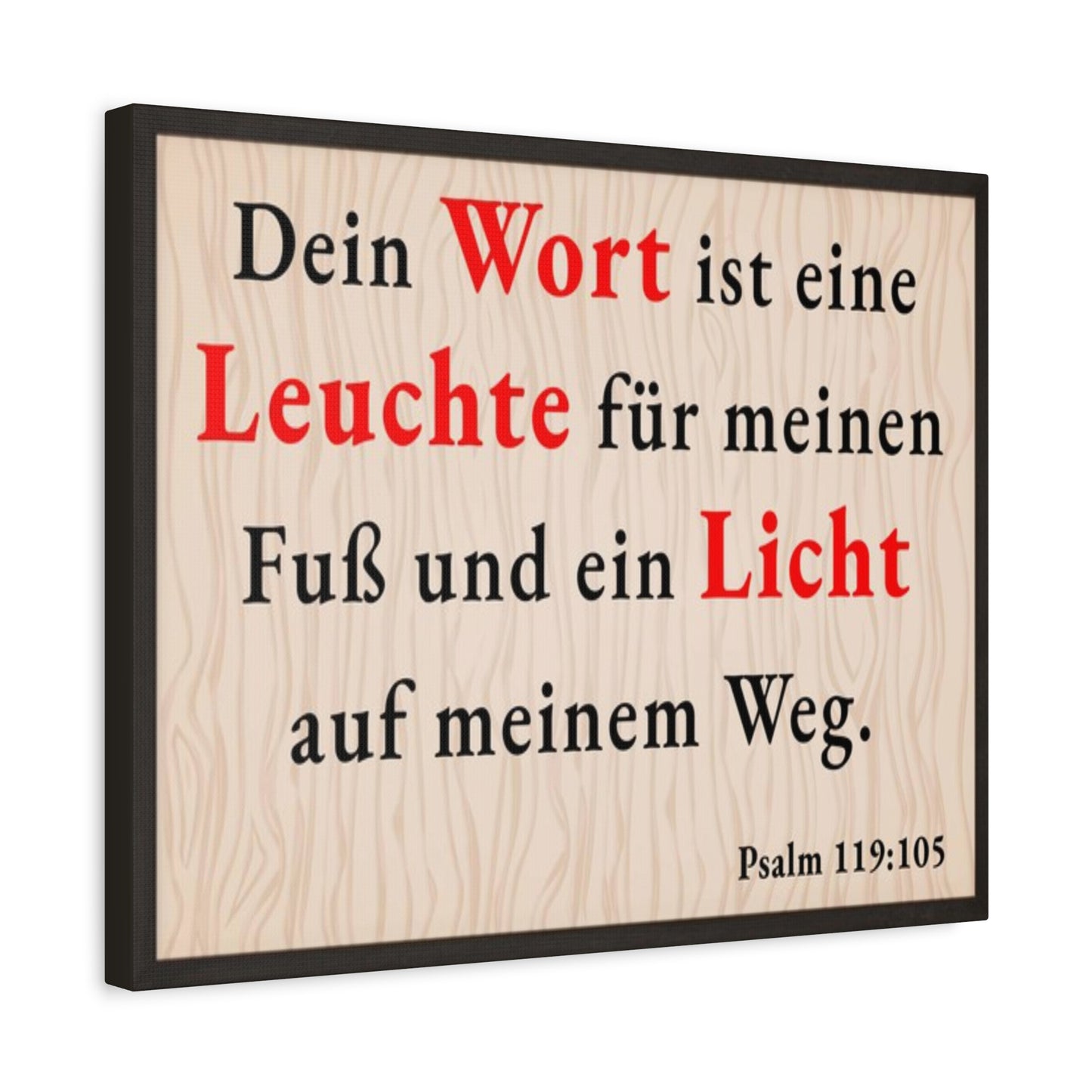 Scripture Walls Psalm 119:105 Word is Light German Bible Verse Canvas Christian Wall Art Ready to Hang Unframed