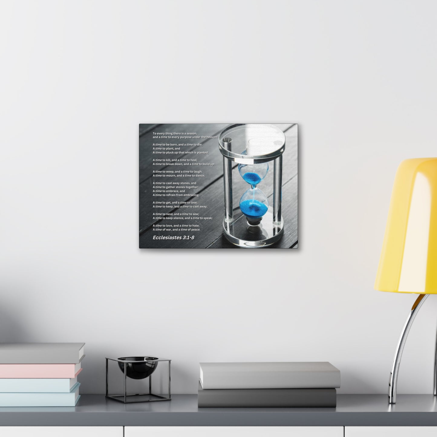 Time For Everything Hour Glass Ecclesiastes 3:3 Bible Verse Canvas Christian Wall Art Ready to Hang