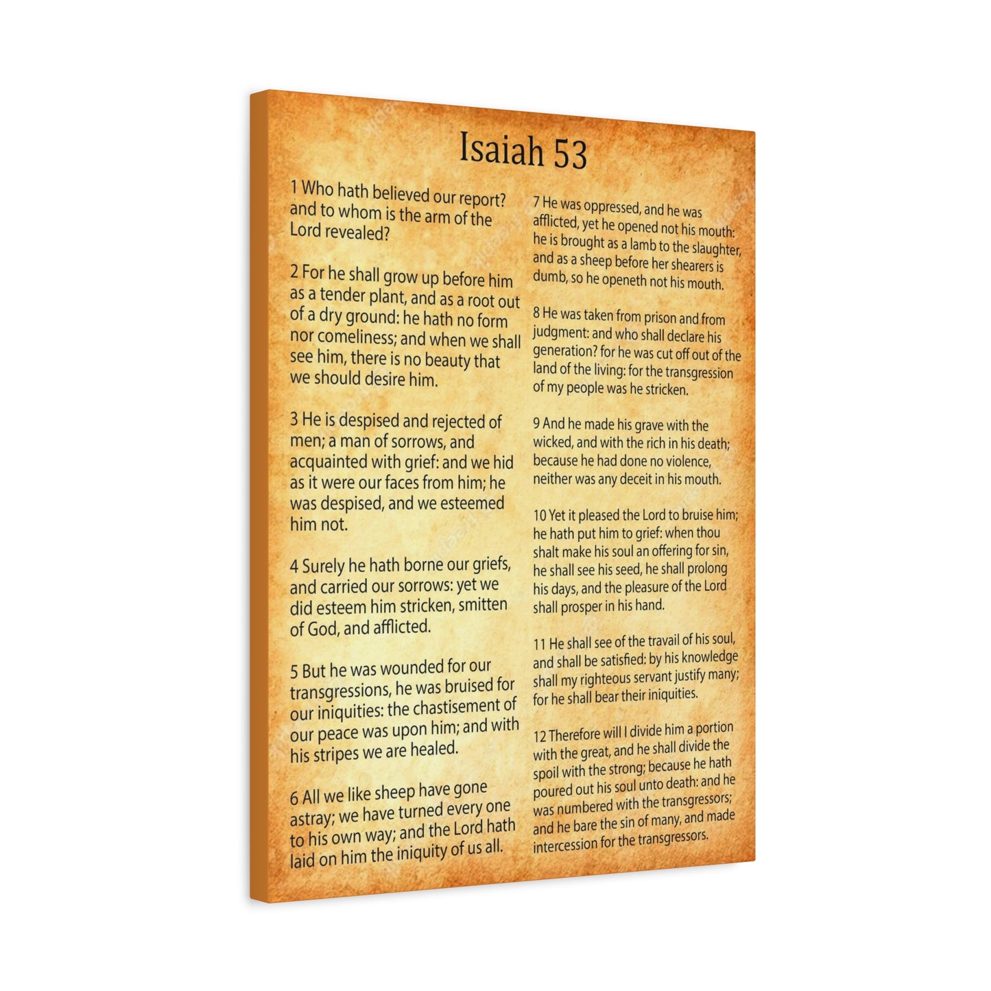 Scripture Walls Coming of Christ Isaiah 53 Chapter Gold Christian Wall Art Print Ready to Hang Unframed