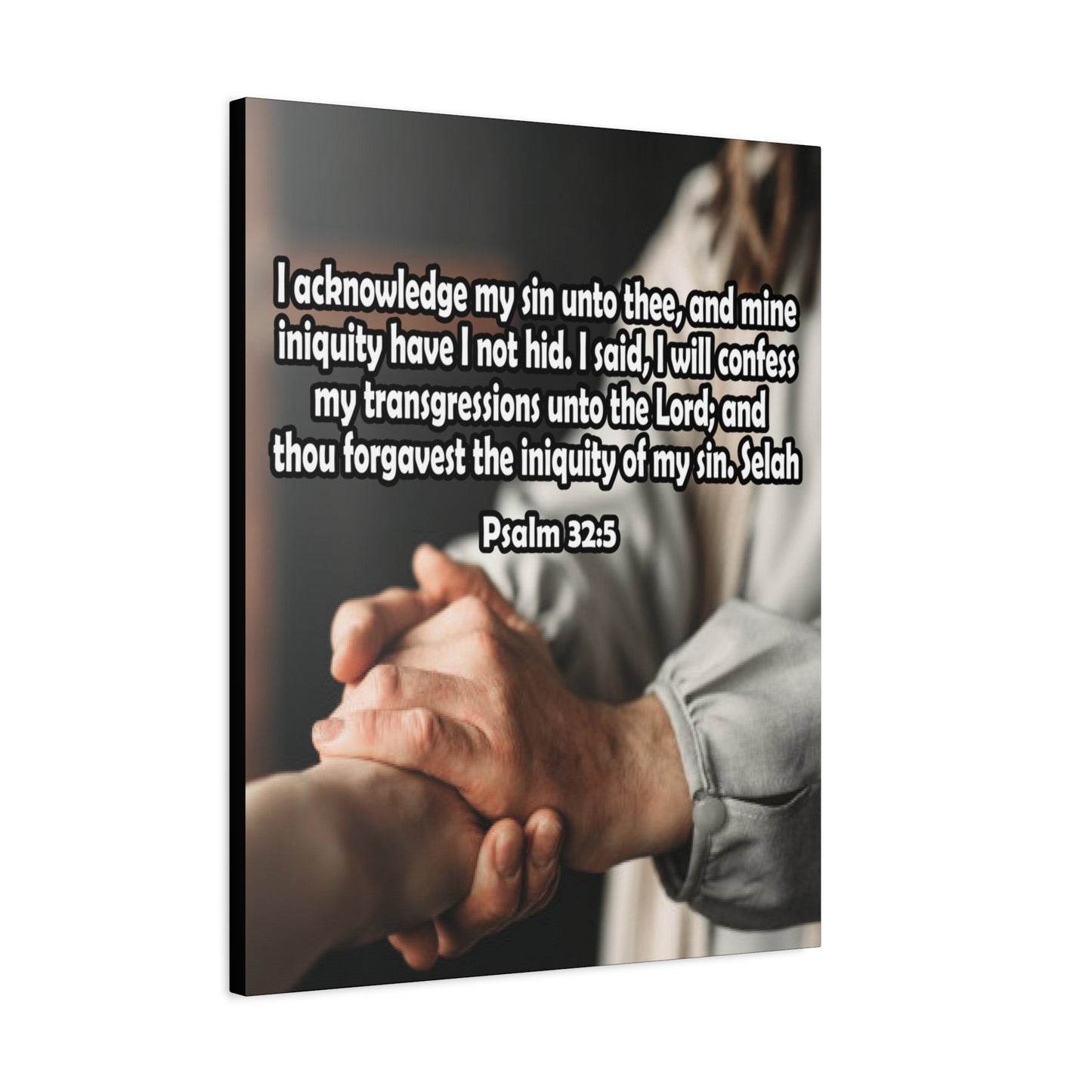 Bible Verse Canvas I Acknowledge My Sin Psalm 32:5 Christian Home Decor Scripture Art