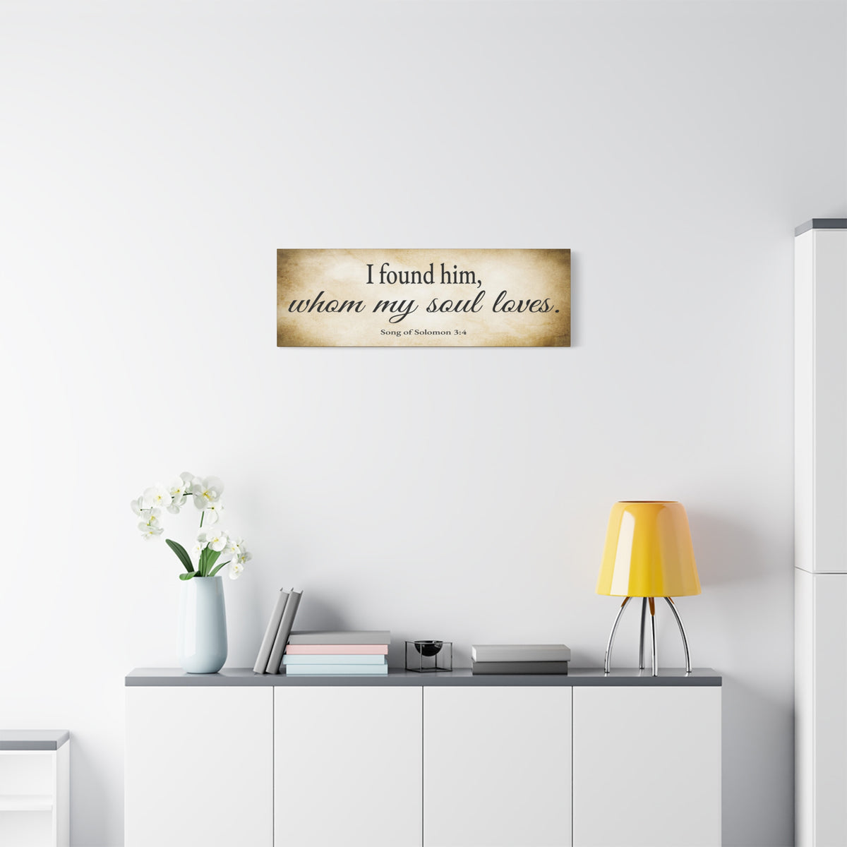 Scripture Walls Song of Solomon 3:4 Gold Bible Verse Canvas Christian Wall Art Ready to Hang Unframed