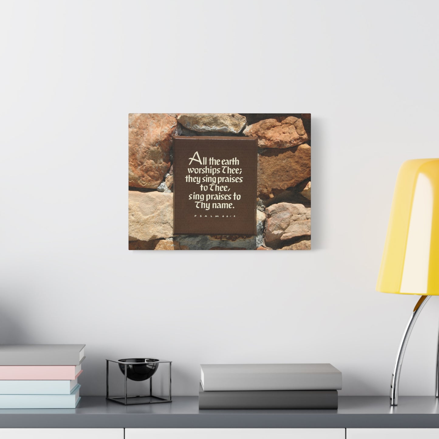 Scripture Walls Worships Thee Psalm 66:4 Bible Verse Canvas Christian Wall Art Ready to Hang