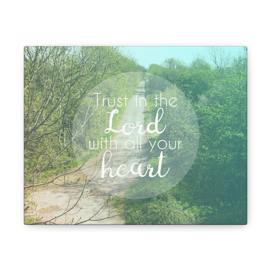 With All Your Heart Proverbs 3:5 Trees Christian Wall Art Bible Verse Print Ready to Hang
