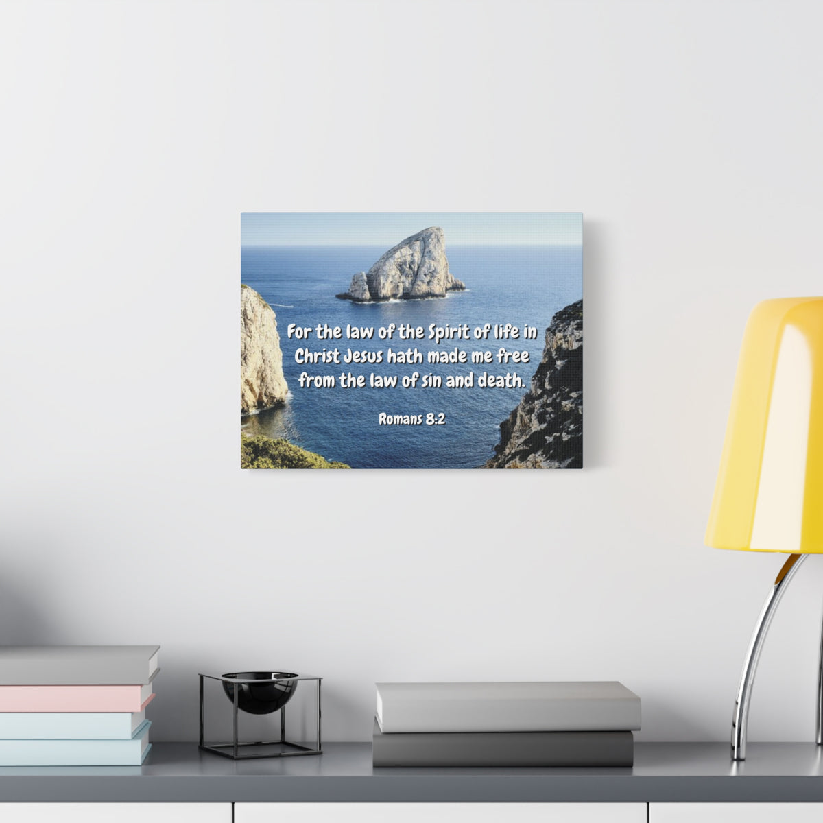 Scripture Canvas Spire Of Life Romans 8:2 Christian Wall Art Bible Verse Print Ready to Hang
