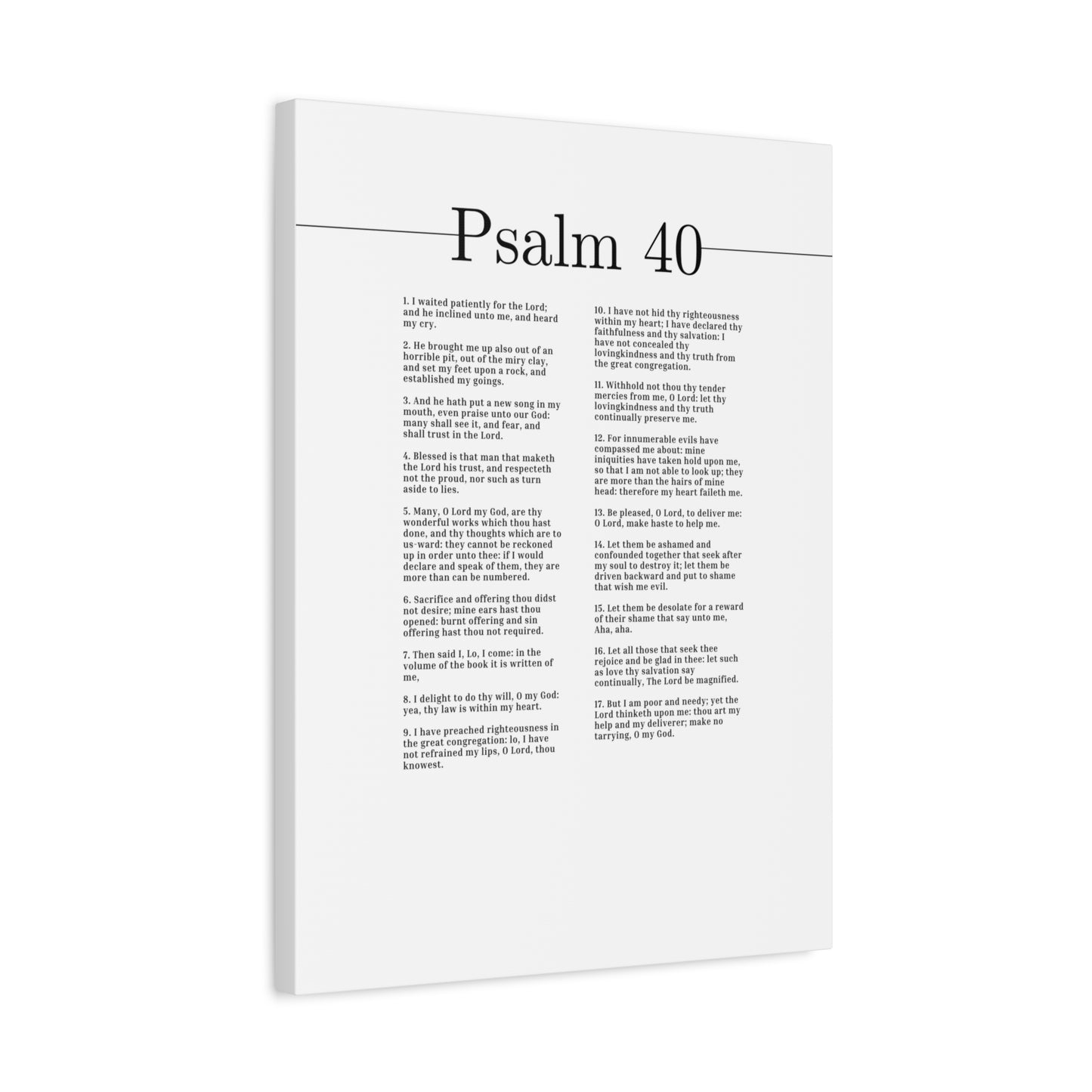 Scripture Canvas Shall Trust In The Lord Psalm 40 Christian Wall Art Bible Verse Print Ready to Hang