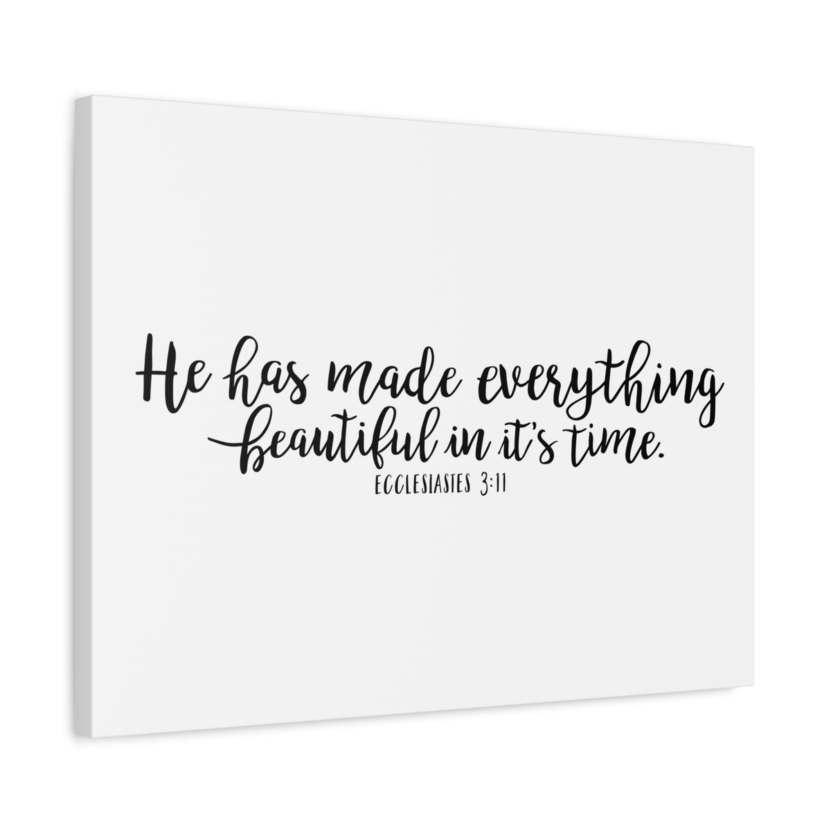 Scripture Canvas Everything Beautiful Ecclesiastes 3:11 Christian Wall Art Bible Verse Print Ready to Hang