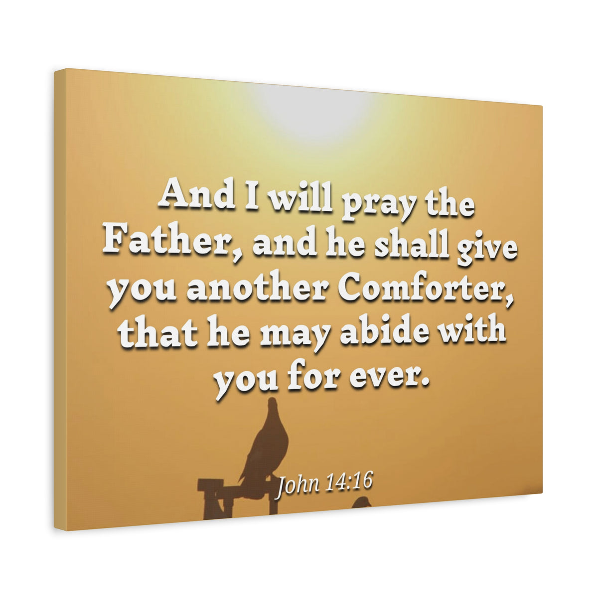 Scripture Canvas Pray The Father John 14:16 Christian Wall Art Bible Verse Print Ready to Hang