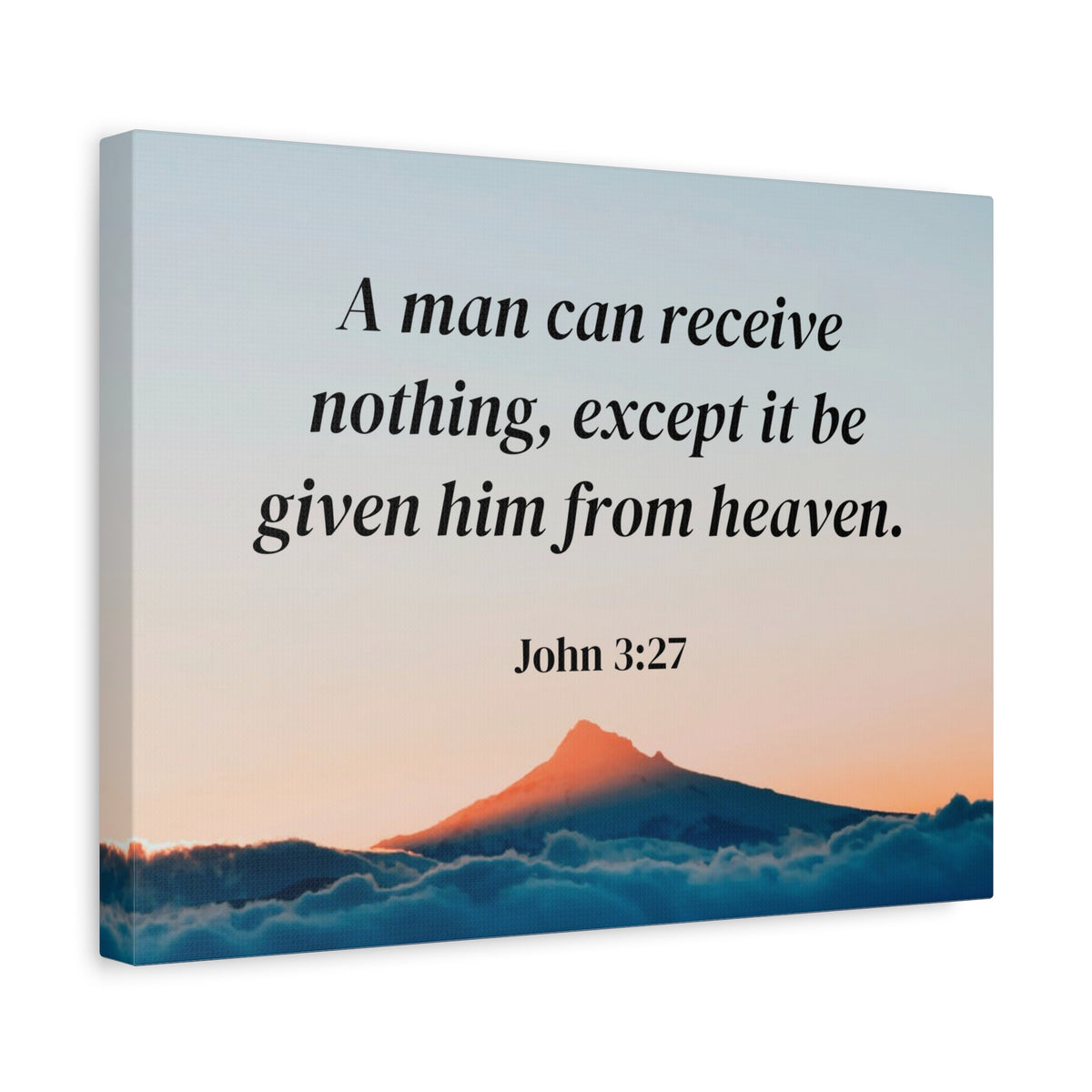 Scripture Canvas From Heaven John 3:27 Christian Wall Art Bible Verse Print Ready to Hang