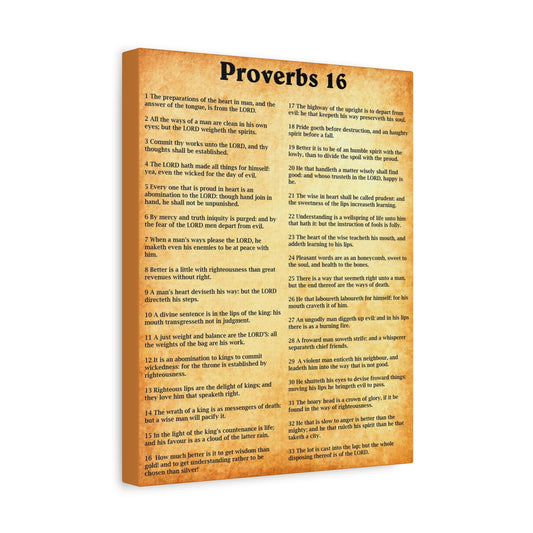 Scripture Walls Proverbs Chapter 16 Gold Bible Canvas Christian Wall Art Ready to Hang Unframed