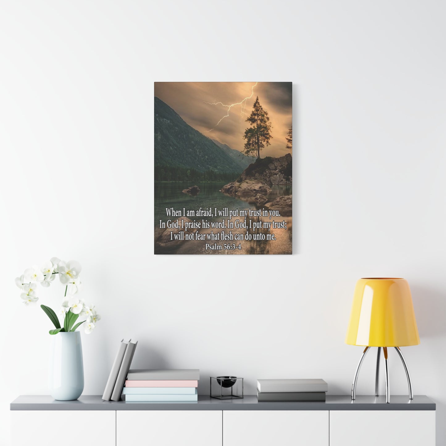 Scripture Canvas I Put My Trust in You Psalm 56:3-4 Christian Wall Art Bible Verse Print Ready to Hang