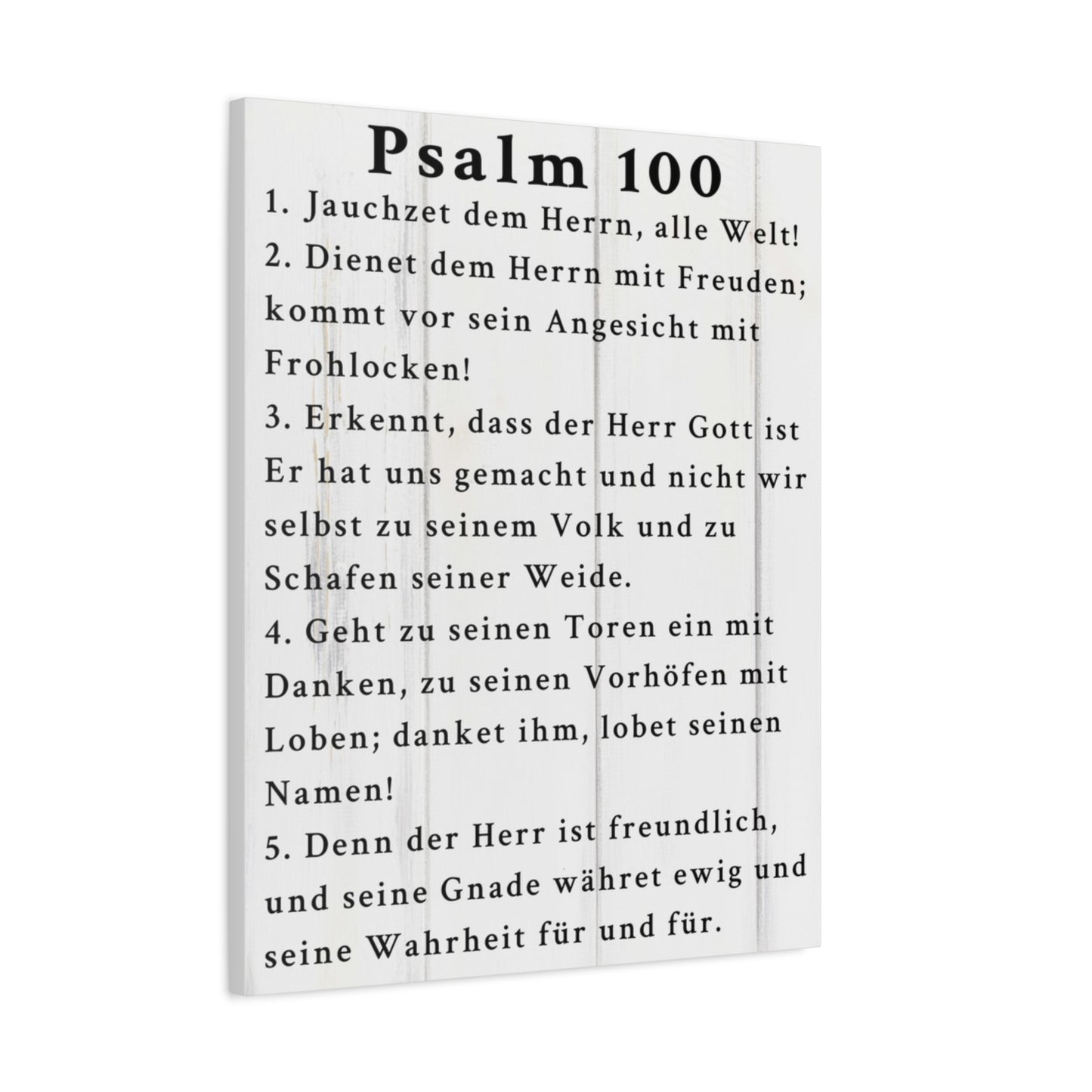 Scripture Walls Psalm 100 German White Bible Verse Canvas Christian Wall Art Ready to Hang Unframed