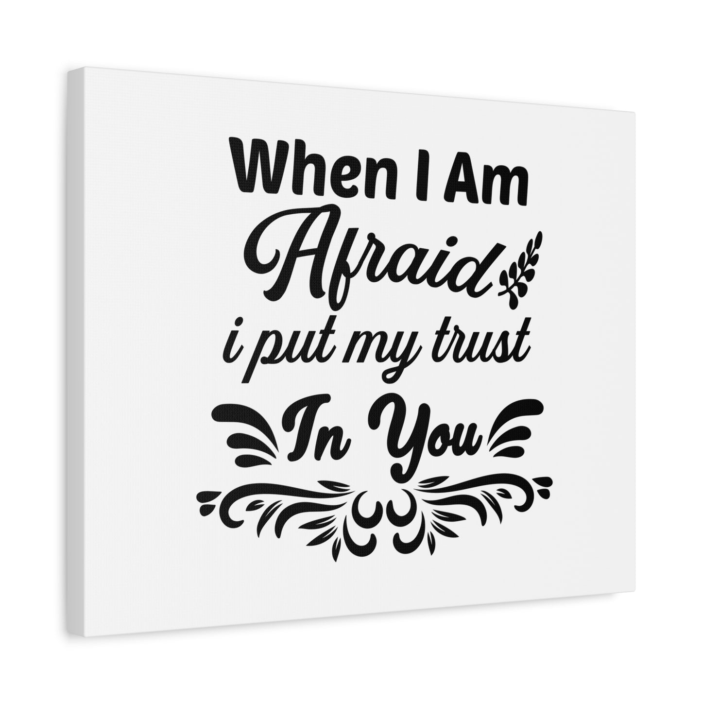 Scripture Canvas I Put My Trust In You Psalm 9:10 Leaves Christian Wall Art Bible Verse Print Ready to Hang