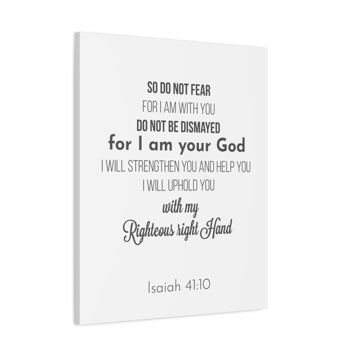 Scripture Canvas Uphold You Isaiah 41:10 Christian Wall Art Bible Verse Print Ready to Hang