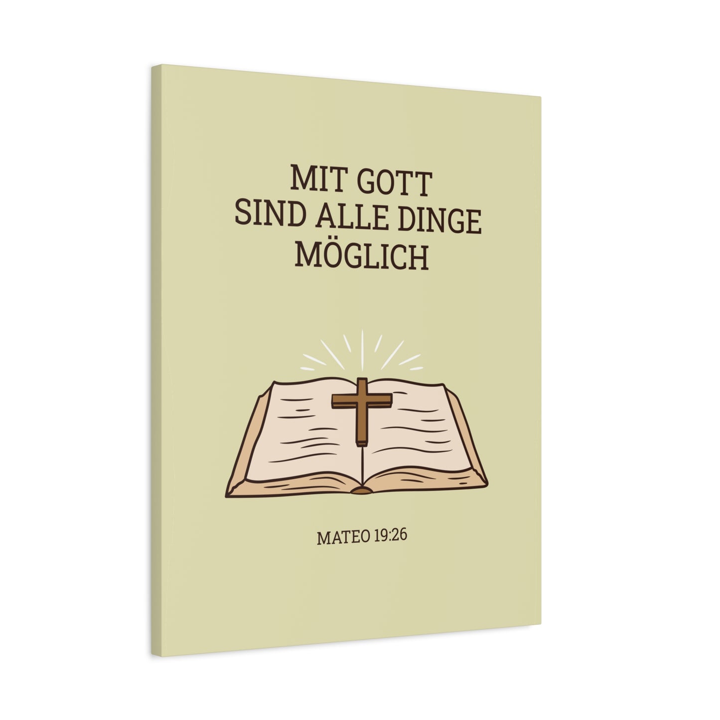 Scripture Walls Mateo 19:26 German Bible Verse Canvas Christian Wall Art Ready to Hang Unframed