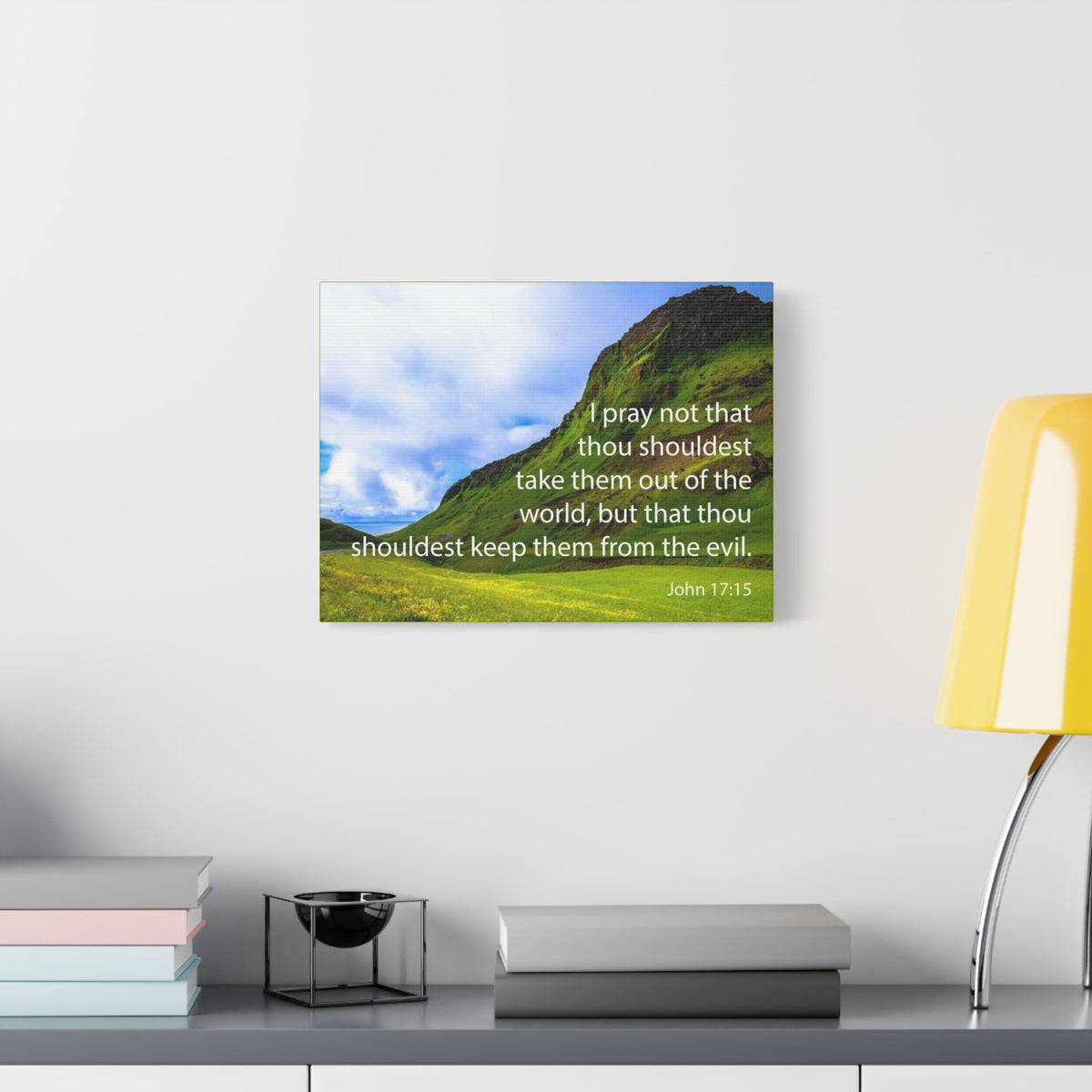 Scripture Canvas I Pray Not John 17:15 Christian Wall Art Bible Verse Print Ready to Hang
