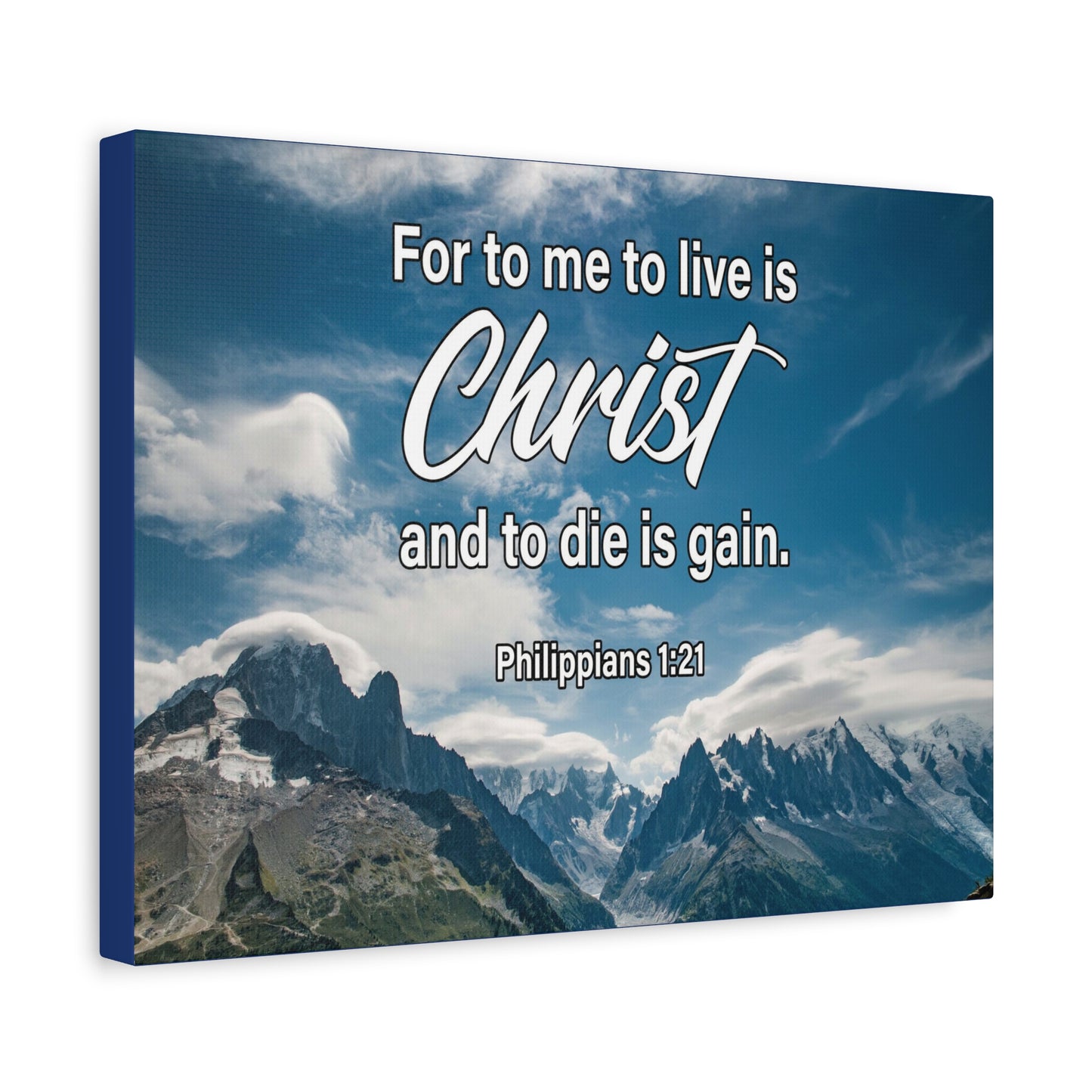 Bible Verse Canvas To Live is Christ Philippians 1:21 Wall Art Christian Home Decor