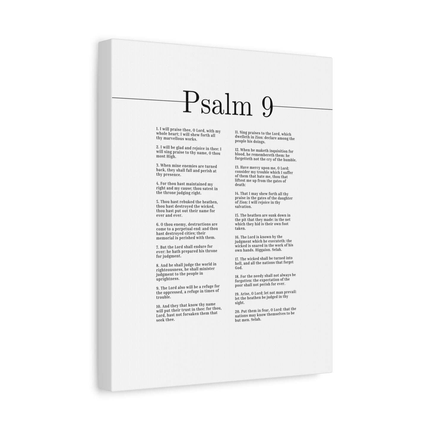 Scripture Canvas I Will Sing Praise To Thy Name Psalm 9 Christian Wall Art Bible Verse Print Ready to Hang