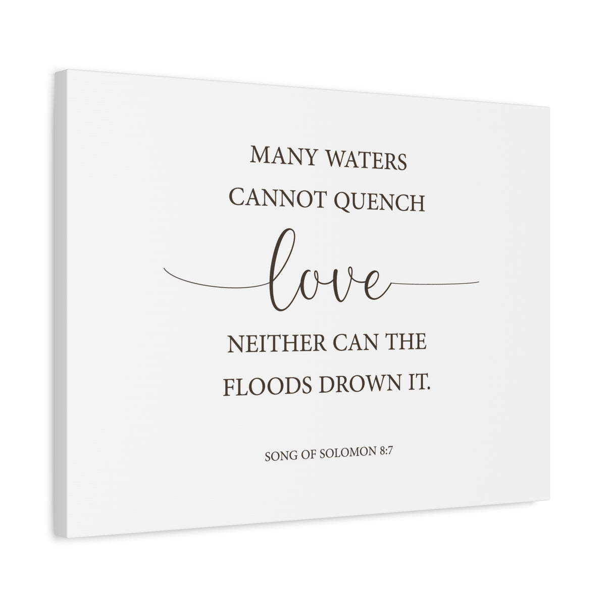 Scripture Canvas Love Song Of Solomon 8:7 Christian Wall Art Bible Verse Print Ready to Hang