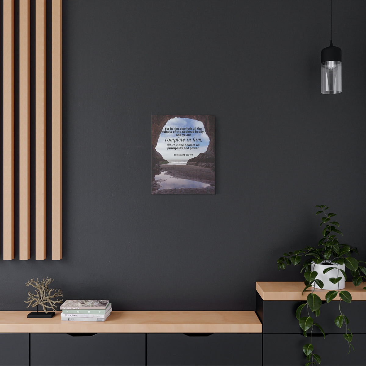 Scripture Canvas Principality and Power Colossians 2:9-10 Christian Wall Art Bible Verse Print Ready to Hang