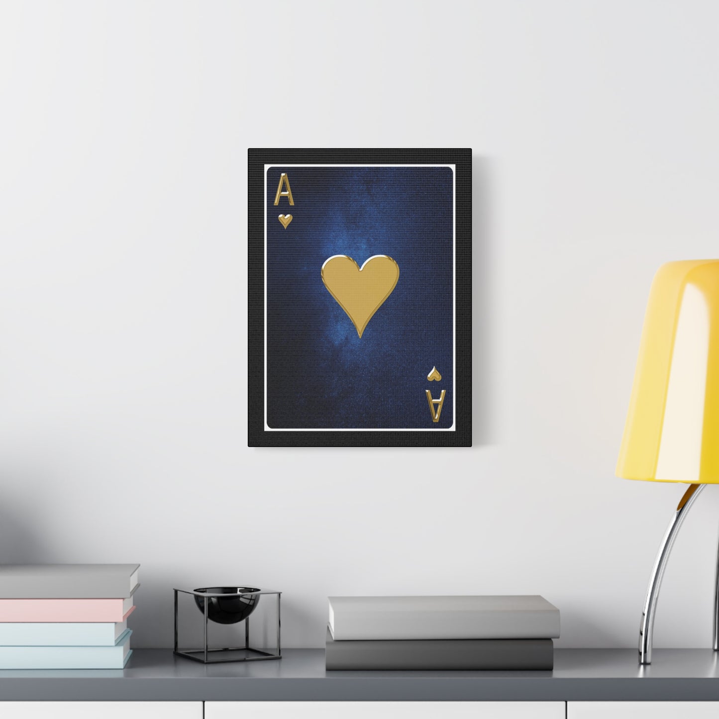 Ace Of Hearts Space Background Playing Card Canvas Wall Art for Home Decor Ready-to-Hang