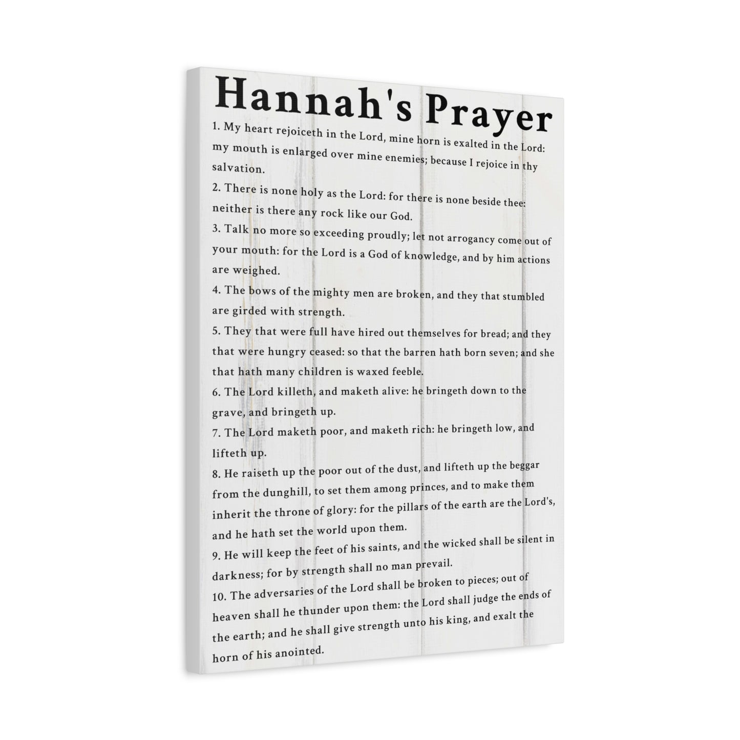 Scripture Walls Hannah's Prayer 1 Samuel 2:1–10 White Bible Verse Canvas Christian Wall Art Ready to Hang Unframed