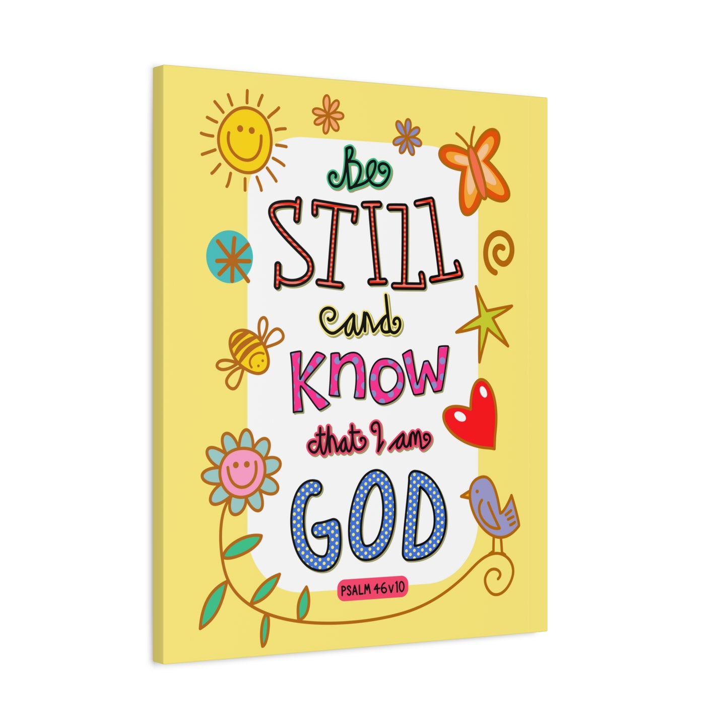 Scripture Walls Know That I Am God Psalm 46:10 Bible Verse Canvas Christian Wall Art Ready to Hang