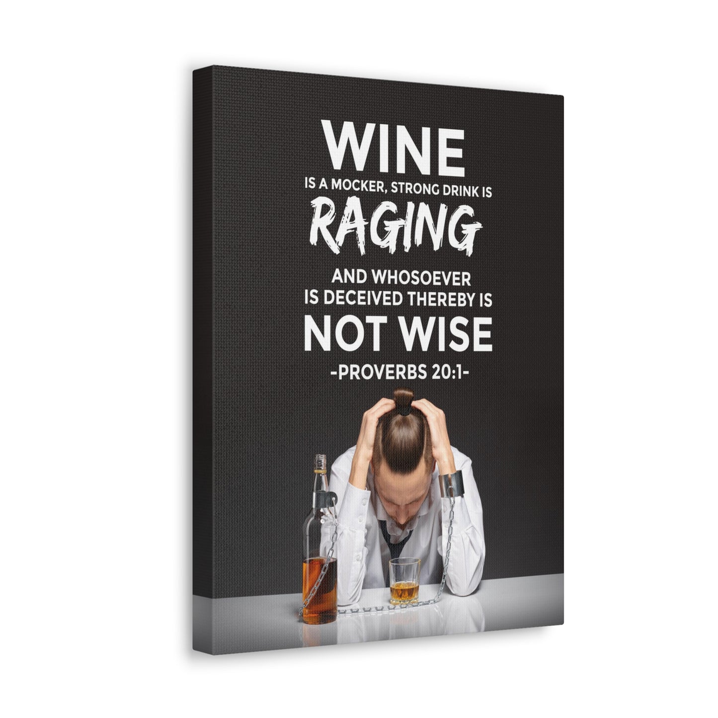 Wine is a Mocker Proverbs 20:1 Christian Wall Art Bible Verse Print Ready to Hang