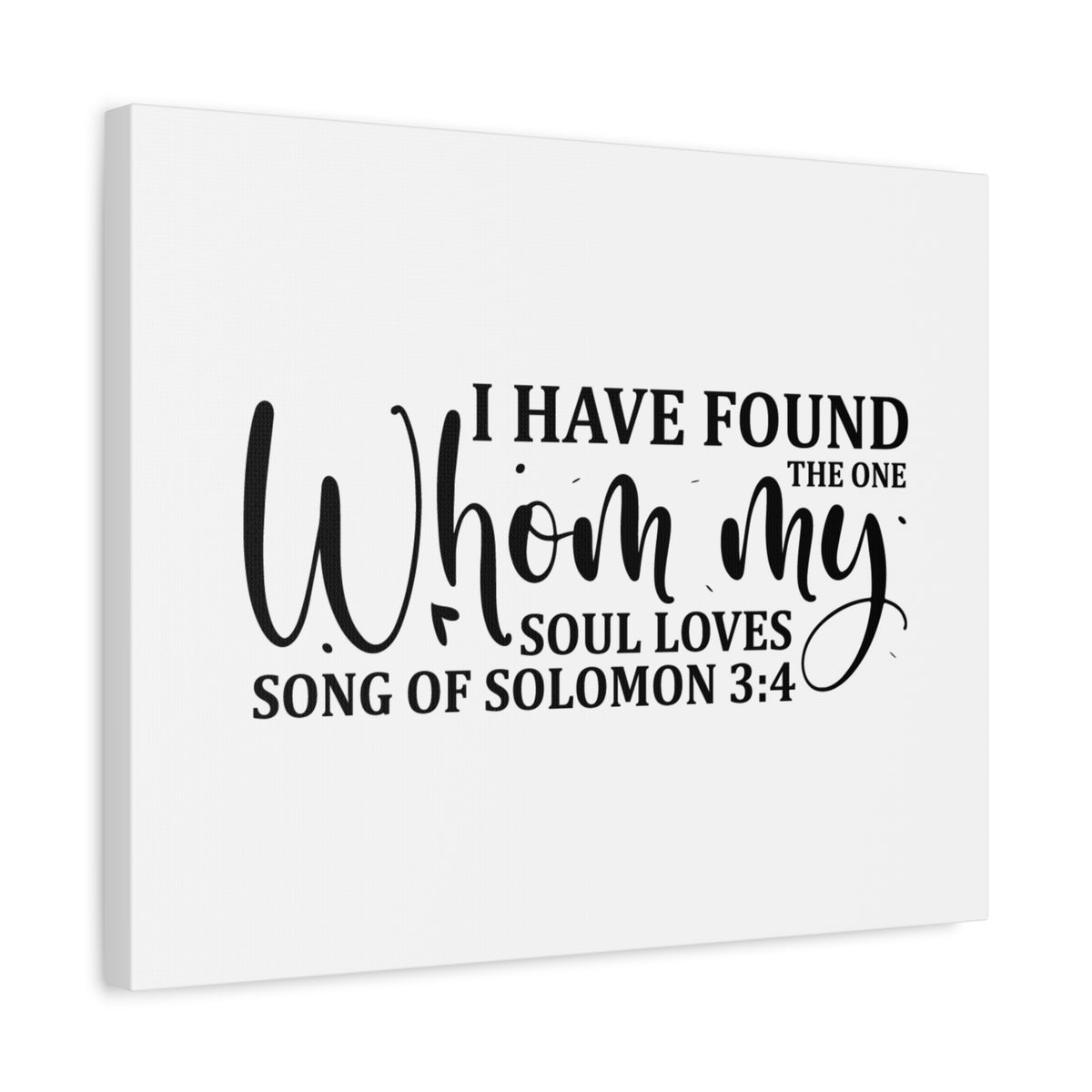 Scripture Canvas My Soul Loves Song Of Solomon 3:4 Christian Wall Art Bible Verse Print Ready to Hang