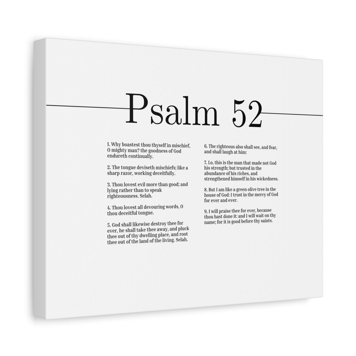 Scripture Canvas The House Of God Psalm 52 Christian Wall Art Bible Verse Print Ready to Hang