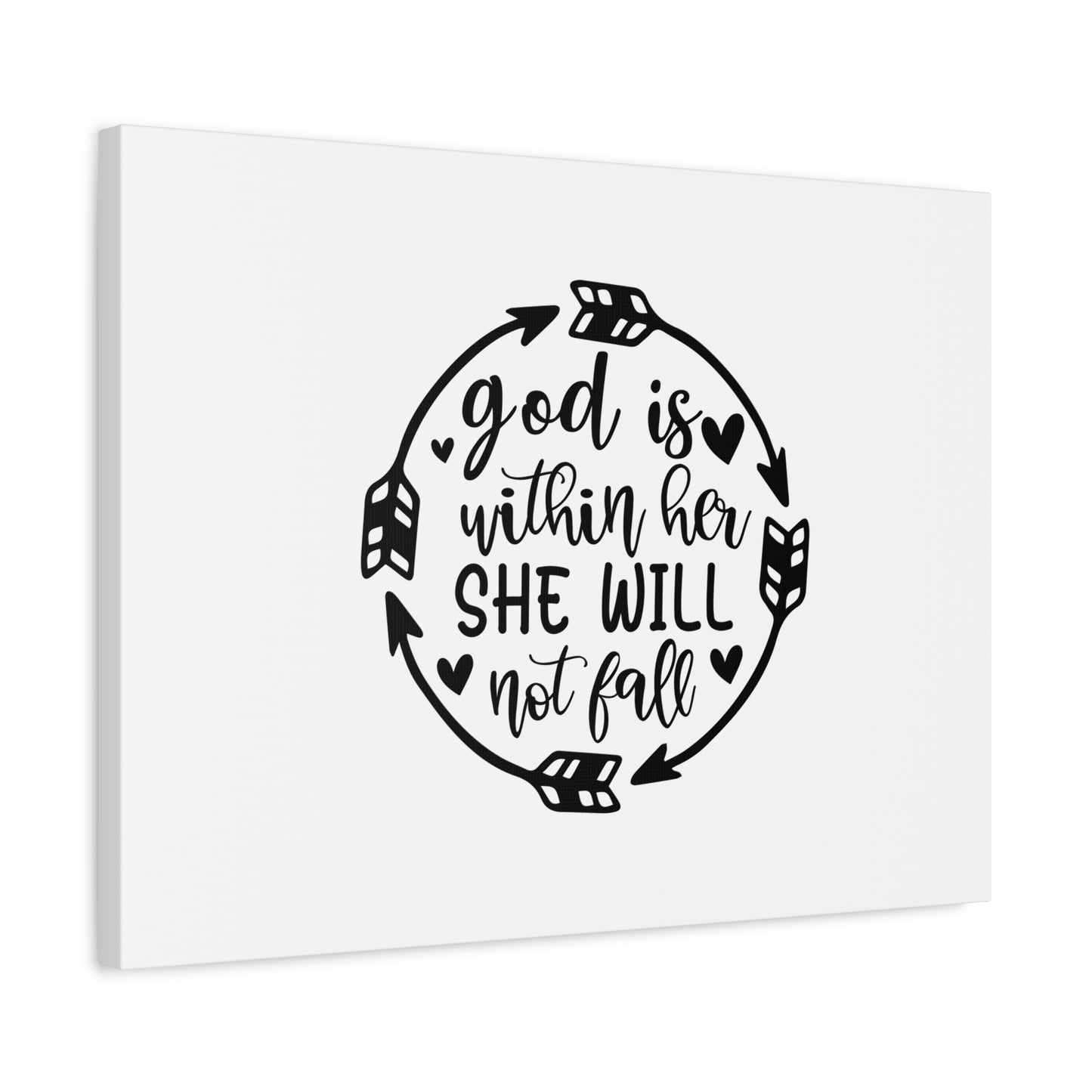 Scripture Canvas God Is Within Her She Will Not Fall Psalm 46:5 Christian Wall Art Bible Verse Print Ready to Hang
